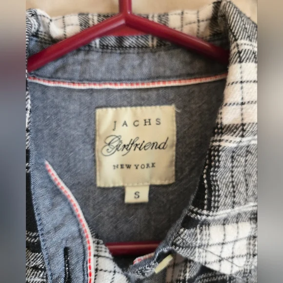 Jachs | Black and White Plaid Shirt Jacket, Size S - Picture 4 of 7